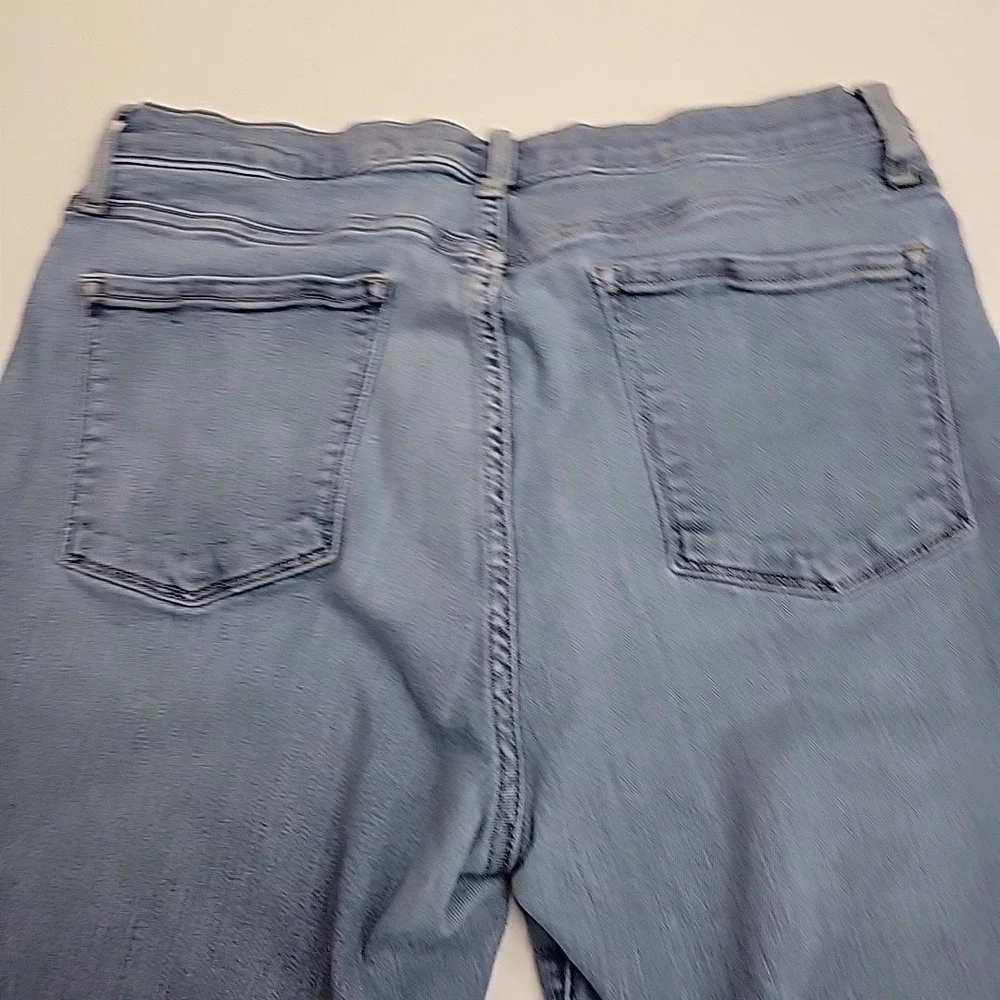 Banana Republic Premium Denim Women's Button Fly Straight Wide Leg Jeans Light W - Picture 11 of 13